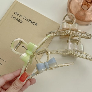 Acetat Schleife Haarklammer Legierung Metall Shark Clip Süß Koreanischen Stil Haarschmuck Für Frauen Party Alltag