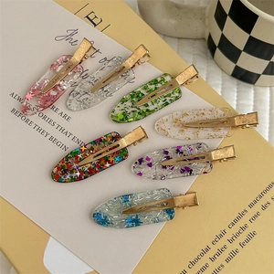 Fermagli per Capelli Glitterati in Acrilico Trasparente in Stile Coreano Dolce Y2K Paillettes Stella Cuore Fermagli Lega