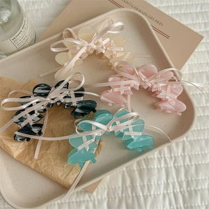 Pince à Cheveux Élégante Balletcore Nœud Papillon pour Femmes Acrylique Shark Clip Doux Accessoire de Cheveux Esthétique