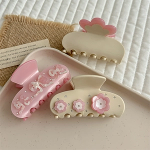 Acetate Rhinestone Flower Hair Claw Clip For Women Vintage Camellia Butterfly Non-slip Elegant Styling Hair Accessories