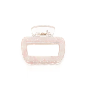 Elegante pinza per capelli quadrata con trama marmorea rosa per acconciature femminili