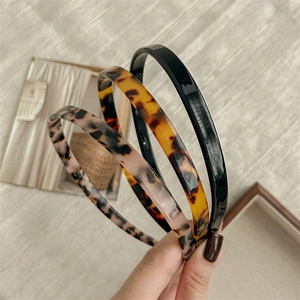 Women Acetate Thin Headband Ins Style Tortoiseshell Leopard Pattern Hair Hoop Simple Elegant Daily Hair Accessories