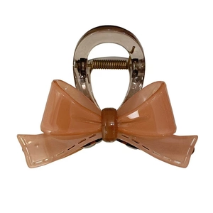 French style acetate pink bow hair claw clip for elegant updo hairstyles for women