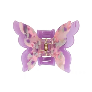 Elegant butterfly acetate hair claw clip with purple marble texture for women and girls