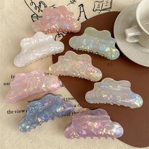 Grande Pince À Cheveux En Forme De Nuage Irisé Couleur Sirène En PVC Pince À Cheveux Style Français Accessoires Pour Cheveux Femmes