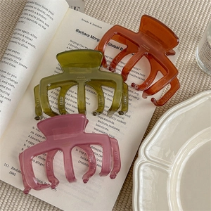 Pince à Cheveux Carrée Style Français Gelée Grande Pince à Cheveux en Résine d'Acétate Minimaliste pour Femmes Accessoires Cheveux