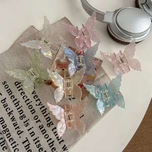 Pince à Cheveux Papillon Irisé Style Français Barrette en Résine Nacrée Accessoires de Cheveux de Mode pour Femmes