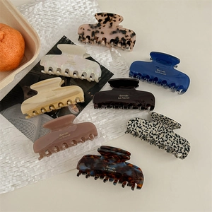 Pince à Cheveux en Acétate Style Français Élégante Grande Barrette Rectangulaire Pince Requin pour Femmes Cheveux Epais Accessoires Mode Rétro