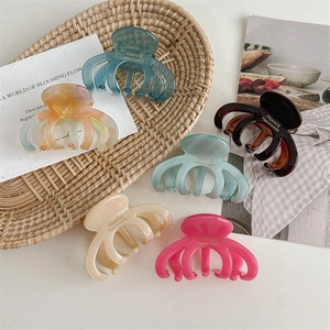 Cute octopus acetate hair claw clips in various colors for women and girls