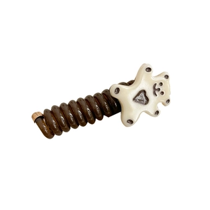 Süßes braunes Telefonkabel-Haargummi mit beige Bären-Ornament für Pferdeschwänze