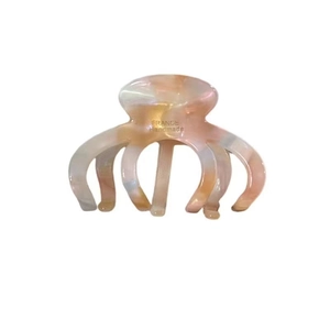 Cute acetate pumpkin hair claw clip with elegant marble texture and France handmade engraving