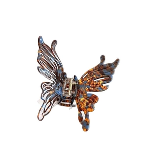 Pince à cheveux papillon élégante en acétate motif écaille pour une coiffure à la mode