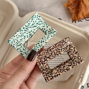 Handmade chic rectangular hair claws with retro polka dot and tortoiseshell patterns
