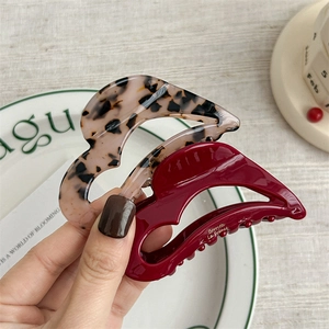 French style tortoise shell and burgundy acetic acid hair claws for hair styling