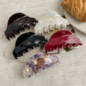 French Style Acetate Hair Claw Clip Elegant Marble Texture Non-Slip Strong Hold Medium Hair Jaw Clip For Women Daily Hair Accessories