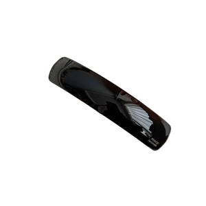 Elegant tortoiseshell acetate hair barrette with France handmade logo on white background