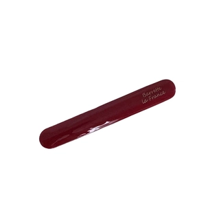 Barrette à cheveux baguette rouge foncé en acétate brillant avec lettrage français