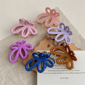 Eleganter Blumen Haarklammer Acetat Legierung Hohl Hai Clip Für Damen Mädchen Dickes Haar Zubehör Koreanischer Haarnadel