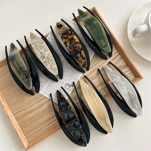 Französischer Retro Acetat Marmor Textur Entenschnabel Haarclip Große Elegante Haarspange Für Damen Täglich Haarschmuck