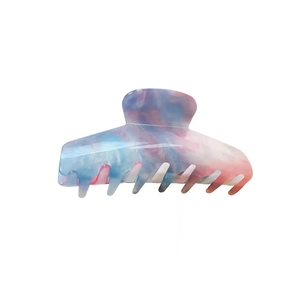 Elegant marble texture large hair claw clip in pastel gradient blue and purple colors