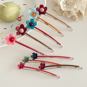 Süße Acetat Blumen Haarklammer Für Damen Niedliche Florale Haarnadel Galvanisierte Metallbasis Mode Täglicher Haarschmuck