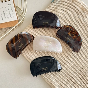 Vintage Acetate Hair Claw Clips For Women Elegant Handmade Large Marble Tortoise Shell Clips Strong Hold Hair Accessories