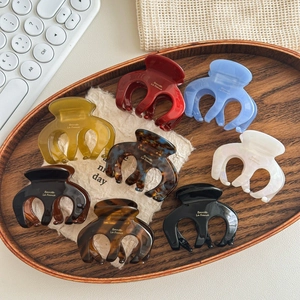 French Style Cellulose Acetate Hair Claw Clip Minimalist High Ponytail Shark Clip Tortoiseshell Pattern Hair Accessories For Women