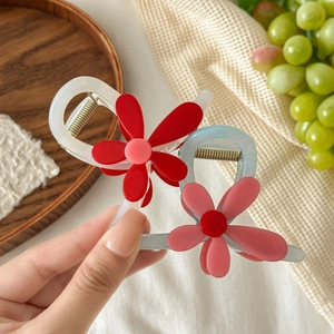 Pinces à cheveux à fleurs pour femmes, design tournesol en rouge et rose élégant