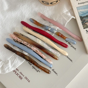 Barrette en Acétate de Cellulose Minimaliste Coréenne Fait Main Style Français Motif Marbre Écaille Tortue Pince à Ressort Bijoux Cheveux Femme