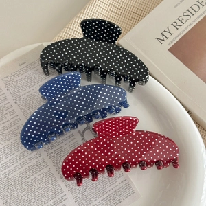 Vintage Polka Dot Acetate Hair Claw Clip For Women Large Shiny Shark Hair Clip Elegant French Style Hair Accessories Headwear