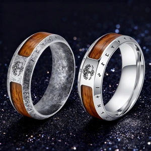 Anello in Acciaio Inossidabile Vichingo Albero della Vita per Uomo Vintage Nordic Rune Band Argento Antico Gioielli di Moda