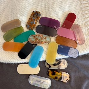 Retro Cellulose Acetate Hair Clip For Women French Style Oval Snap Barrette Marble Tortoiseshell Hairpin Hair Accessories