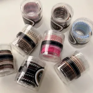 Lot de 12 élastiques à cheveux tressés multicolores pour queues de cheval hautes