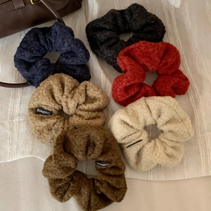 Autumn Winter Lambswool Plush Scrunchies Soft Korean Style Hair Ties Thick Handmade Hair Accessories For Women Girls
