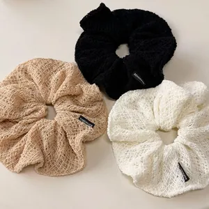Chouchous En Tricot Ajouré Style Français Pour Femmes Élastique À Cheveux Crochet Vintage Avec Étiquette Fait Main