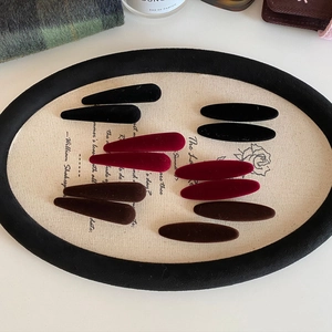 Vintage Velvet Flocked Hair Clip Duckbill Side Clip Elegant Solid Color Fashion Hairpin For Women Daily Styling Accessory