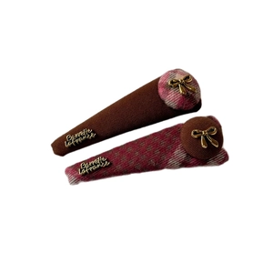 Cute plaid teddy bear hair clips with gold bow accents for autumn winter hairstyling