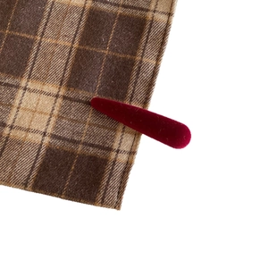 Elegant wine red velvet hair clip with a vintage matte finish for autumn and winter styling