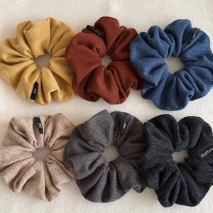 Chouchous en Tricot pour Femmes Grands Élastiques à Cheveux Texturés Automne Hiver Couleur Unie Supports de Queue de Cheval Accessoires de Coiffure à la Mode