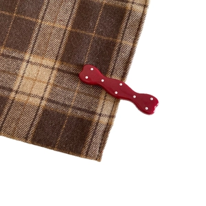 Korean style red polka dot hair clip with sweet wave bone design for women