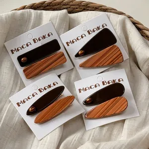 Korean Style Acetate Hair Clips For Women Elegant Geometric Diagonal Pattern Duckbill Clips Chic Hair Accessories Headwear