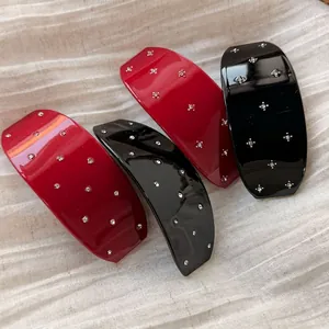 Elegante Strass Haarspange Retro Sternenhimmel Acrylharz Federclip Halbbogen Haarnadel Funkelnde Haaccessoires Für Damen