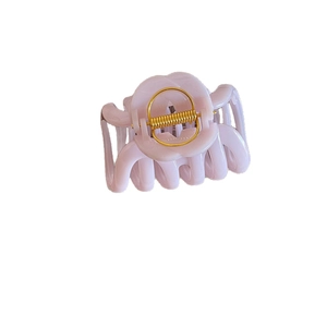 Pince à cheveux élégante lavande avec ressort en métal doré pour un style minimaliste