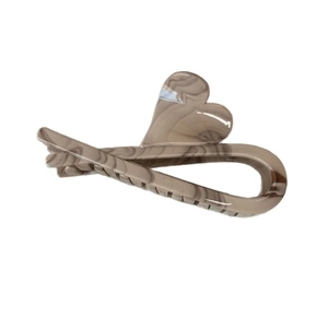Vintage marble brown geometric hair claw clip with heart detail for elegant hair styling
