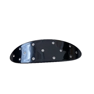 Elegante molletta per capelli in acetato bianco chiaro di luna con strass ovali
