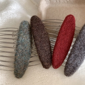 Handmade Felt Metal Hair Comb For Women Vintage Korean Style Autumn Winter Non-Slip High Cranial Volume Hair Accessories