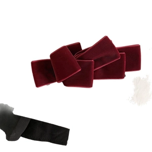 Elegant wine red velvet bow banana clip for high ponytail hair styling for women
