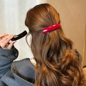 Vintage Cellulose Acetate Hair Clip Elegant Glossy Spring Clip French Style Handmade Hairpin For Women Daily Accessories