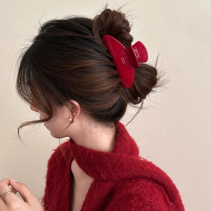 French Style Large Hair Claw Clip Acetate Glossy Resin Shark Clip Elegant Retro Hair Accessories For Women Daily Styling