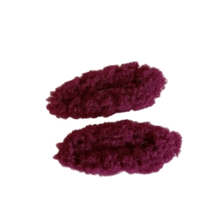 Elegant plush BB hair clips for women in deep purple velvet texture for autumn and winter
